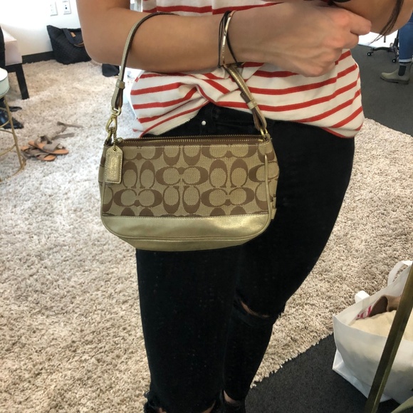 Coach Gold Monogram Small Purse - Picture 2 of 6